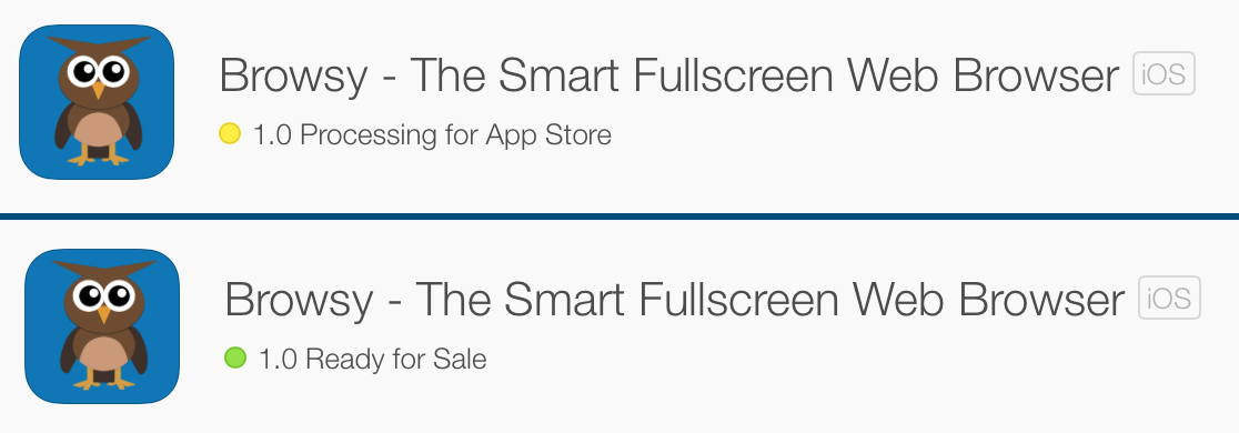 Browsy, Released on the App Store Browsy, Released on the App Store